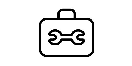 An icon of a wrench in a briefcase showing easy to maintain floor
