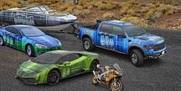 group of colourful vehicles wrapped in 3M graphic film