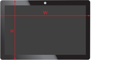 Diagram of how to measure a flat front glass screen

