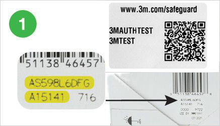 Diagram of where to find the unique 10-digit code on the bottom of the product box.
