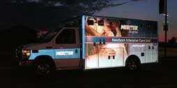 reflective graphics applied on emergency vehicle for better visibility