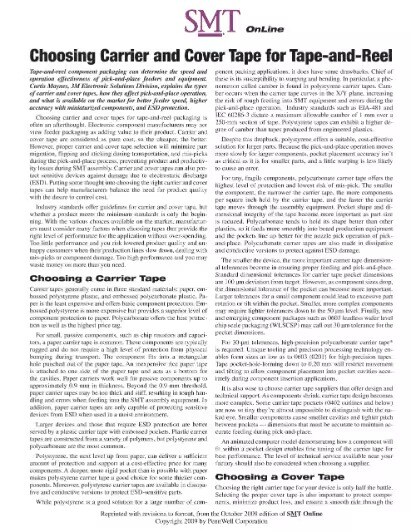  Choosing carrier and cover tapes
