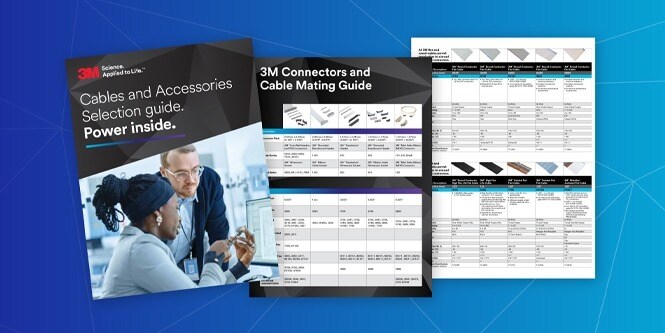 Cable mating guide document laid out on a geometric blue background.
