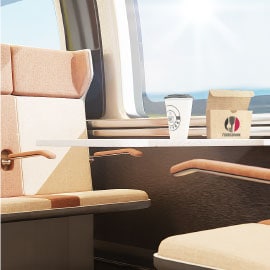 Window tint film on passenger train car