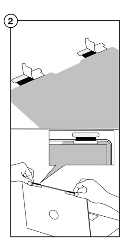 Attaching COMPLY™ attachment to Macbook
