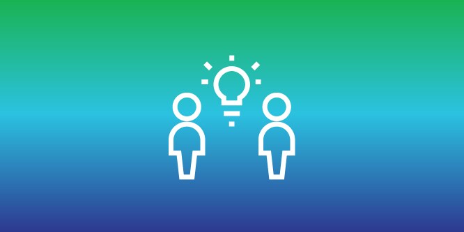 Icon of people collaborating, representing 3M's focus on partnerships for sustainable solutions in the graphics industry.
