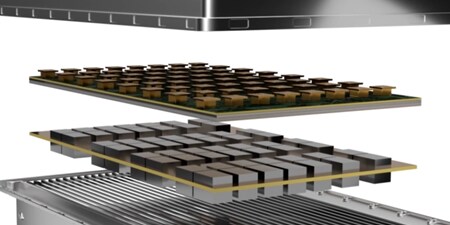 Exploded view of 5G antenna box for base station assemblies.
