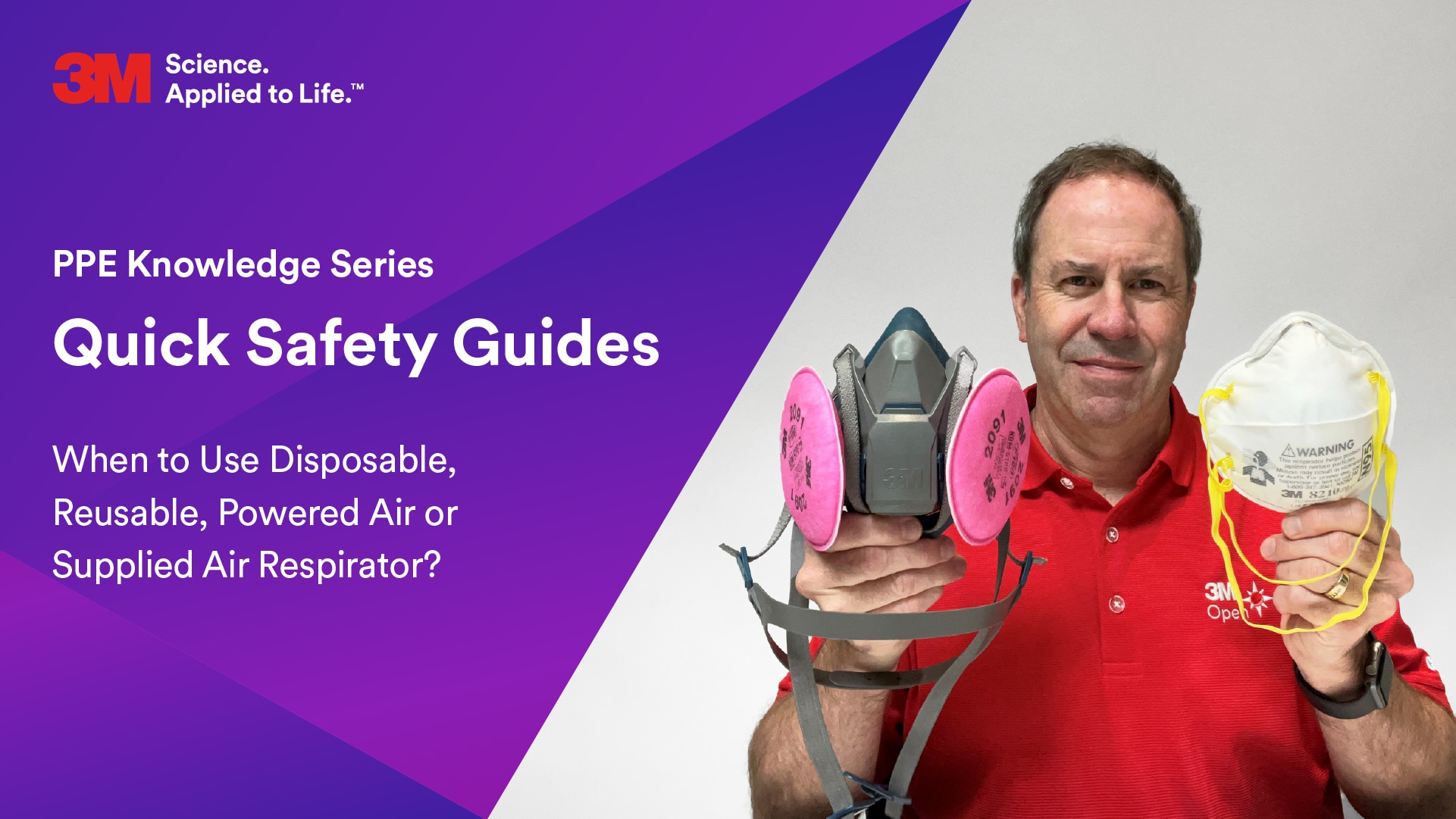 A person holding a gas mask