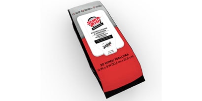 A package of 3M™ Scotch-Brite™ Kitchen Cleaner & Degreaser Wipes.
