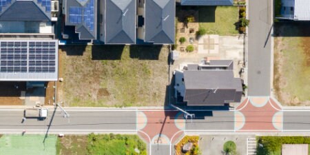 Image of residential neighborhood, an application of 3M Power Utility products
