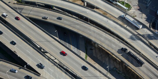 Aerial view of a highway
