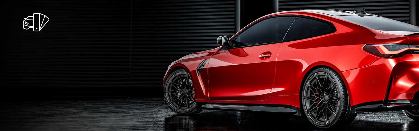 High gloss red car wrap
