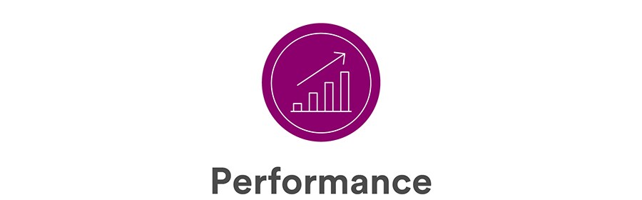 Icon of an increasing bar graph representing Performance
