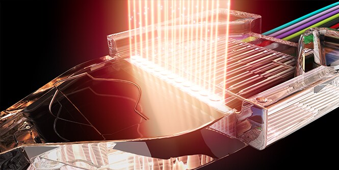 Image of 3M EBO ferrule design highlighting its efficiency in reducing installation time and the need for cleaning, crucial for hyperscale applications.
